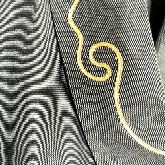 90s Amoretti Button Front Dress with Gold Detailing | Vintage Amoretti Black Dre - Picture 7 of 8